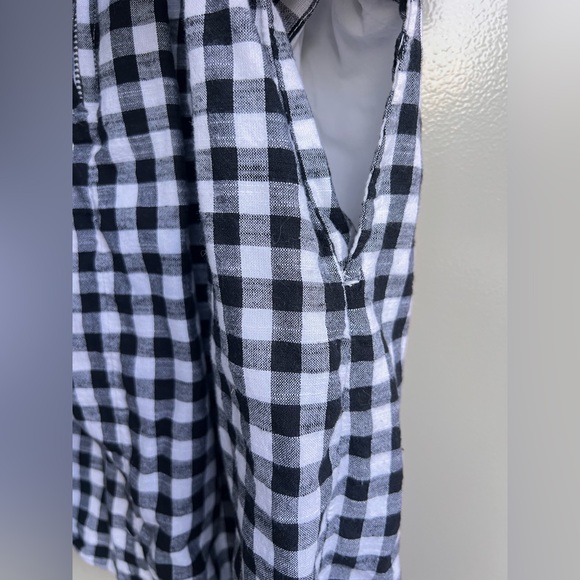 Black White Gingham Mini Sundress S Cottagecore Strappy Casual Beach Streetwear - Picture 6 of 9